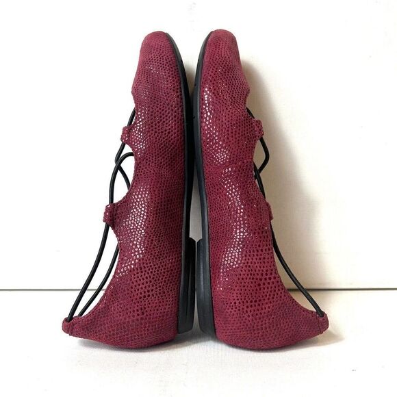 Earthies by Earth Essen Womens Sz 6.5B Burgundy Suede Elastic Ballet Flats Shoes - Picture 3 of 12